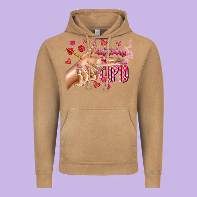 Not Today Cupid Vintage Hoodie Designed By Cowhidedigitalart