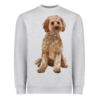 Heather Grey cockapoo Heavyweight Sweatshirt - RanaPortraitStore