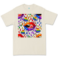 Bone Pride lgbtq lips and heart lollipop seamless patte Premium Tee - BundleAndBundleShop