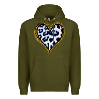 Army Green Dalmatians Heart Gold Glitter Premium Hoodie - Jasminsmagicworld