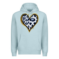 Blue Mist Dalmatians Heart Gold Glitter Premium Hoodie - Jasminsmagicworld
