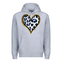 Heather Grey Dalmatians Heart Gold Glitter Premium Hoodie - Jasminsmagicworld