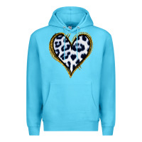 Ocean Blue Dalmatians Heart Gold Glitter Premium Hoodie - Jasminsmagicworld