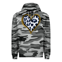 Slate Camo Dalmatians Heart Gold Glitter Premium Hoodie - Jasminsmagicworld