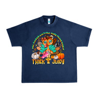Navy The Turkey Ain’t The Only Thing Lookin Thick & J Urban Heavy Tee - CowhideDigitalArt