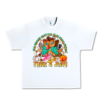 White The Turkey Ain’t The Only Thing Lookin Thick & J Urban Heavy Tee - CowhideDigitalArt