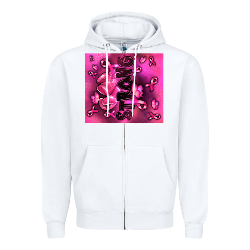 Strong Breast Cancer Zipper Hoodie by RanaPortraitStore | Teevron