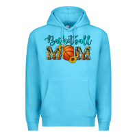 Ocean Blue western leopard camouflage sunflowers glitter mom basketball Premium Hoodie - Artiststas