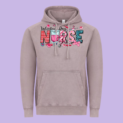 Nurse Valentine Vintage Hoodie Designed By Cowhidedigitalart
