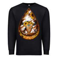 Black sunflower tooled leather bullskull teardrop earrings Premium Sweatshirt - Jasminsmagicworld