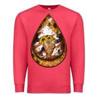 Cardinal sunflower tooled leather bullskull teardrop earrings Premium Sweatshirt - Jasminsmagicworld