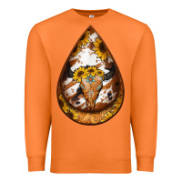 Carrot sunflower tooled leather bullskull teardrop earrings Premium Sweatshirt - Jasminsmagicworld