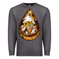 Charcoal Heather sunflower tooled leather bullskull teardrop earrings Premium Sweatshirt - Jasminsmagicworld