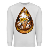 Dove Grey sunflower tooled leather bullskull teardrop earrings Premium Sweatshirt - Jasminsmagicworld