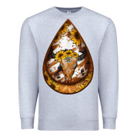 Heather Grey sunflower tooled leather bullskull teardrop earrings Premium Sweatshirt - Jasminsmagicworld