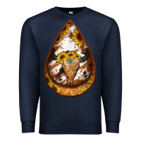 Navy sunflower tooled leather bullskull teardrop earrings Premium Sweatshirt - Jasminsmagicworld