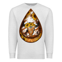Oatmeal Heather sunflower tooled leather bullskull teardrop earrings Premium Sweatshirt - Jasminsmagicworld