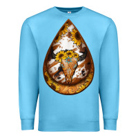 Ocean Blue sunflower tooled leather bullskull teardrop earrings Premium Sweatshirt - Jasminsmagicworld