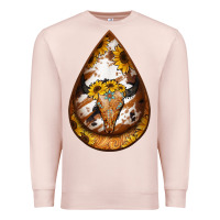 Pale Pink sunflower tooled leather bullskull teardrop earrings Premium Sweatshirt - Jasminsmagicworld
