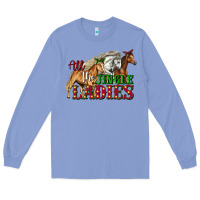 Colony Blue all the jingle ladies christmas horses Long Sleeve Tee - LillyAllenDesigns