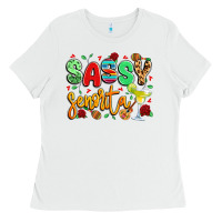 White sassy senorita Ladies Tee - LillyAllenDesigns