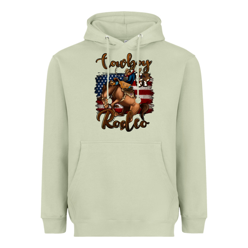 Cowboy Up Rodeo Bucking Bronco Heavyweight Hoodie by Jasminsmagicworld | Teevron