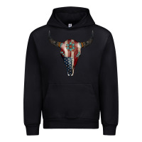 Black American Bull Skull Gemstone Urban Hoodie - Jasminsmagicworld