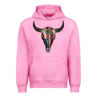 Fuchsia Pink American Bull Skull Gemstone Urban Hoodie - Jasminsmagicworld