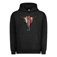 Pigment Black American Bull Skull Gemstone Urban Hoodie - Jasminsmagicworld