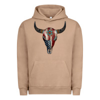 Pigment Burro American Bull Skull Gemstone Urban Hoodie - Jasminsmagicworld