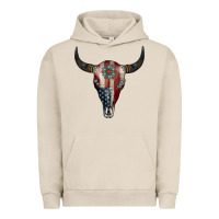 Pigment French Oak American Bull Skull Gemstone Urban Hoodie - Jasminsmagicworld