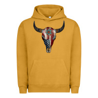 Pigment Peanut Butter American Bull Skull Gemstone Urban Hoodie - Jasminsmagicworld