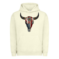 Pigment Pistachio American Bull Skull Gemstone Urban Hoodie - Jasminsmagicworld