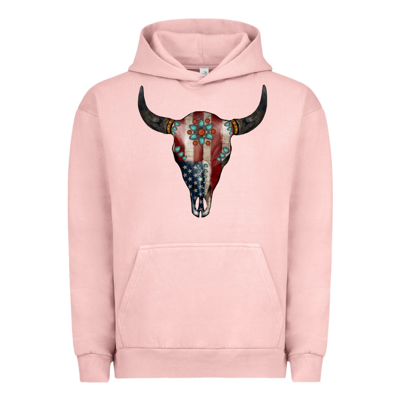 American Bull Skull Gemstone Urban Hoodie by Jasminsmagicworld | Teevron