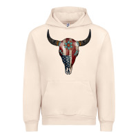 Sandshell American Bull Skull Gemstone Urban Hoodie - Jasminsmagicworld