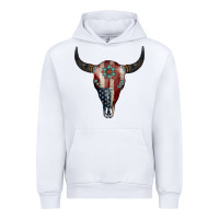 White American Bull Skull Gemstone Urban Hoodie - Jasminsmagicworld