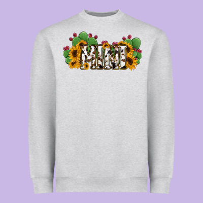 Cactus Cowhide Sunflower Mama And Mini Set Heavyweight Sweatshirt Designed By Jasminsmagicworld