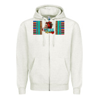 Oatmeal Heather texas chica skull with bandana Zipper Hoodie - Jasminsmagicworld