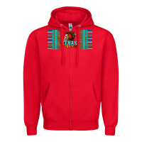 Red texas chica skull with bandana Zipper Hoodie - Jasminsmagicworld