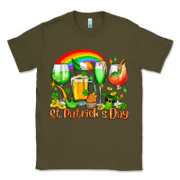 Army Green St. Patrick's wine glasses Classic Tee - OliviaCreatesArt