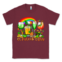 Burgundy St. Patrick's wine glasses Classic Tee - OliviaCreatesArt