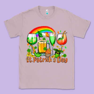 St. Patrick's Wine Glasses Classic Tee Designed By Oliviacreatesart