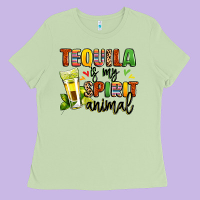 Tequila Is My Spirit Animal Ladies Tee Designed By Lillyallendesigns
