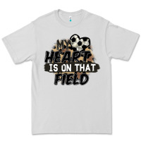 Dove Grey my heart is on that field soccer Premium Tee - FaDigitalArtStudio