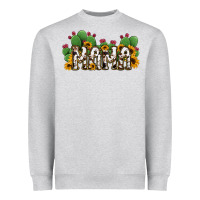Heather Grey Cactus Cowhide Sunflower Mama and Mini Set Heavyweight Sweatshirt - Jasminsmagicworld