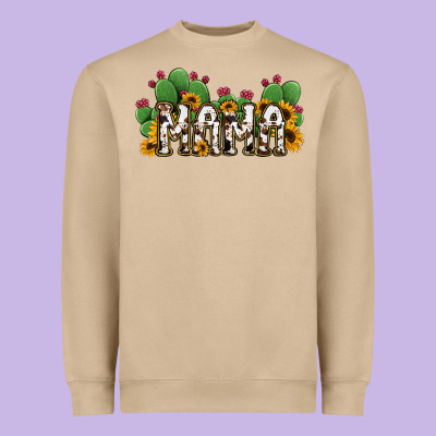 Cactus Cowhide Sunflower Mama And Mini Set Heavyweight Sweatshirt Designed By Jasminsmagicworld