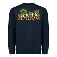 Navy Cactus Cowhide Sunflower Mama and Mini Set Heavyweight Sweatshirt - Jasminsmagicworld
