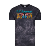 Cloud Black All American Mom Butterfly Vintage Tee - LillyAllenDesigns