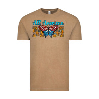Vintage Coffee All American Mom Butterfly Vintage Tee - LillyAllenDesigns
