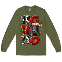 Army Green Christmas ho ho ho black angus Long Sleeve Tee - LillyAllenDesigns